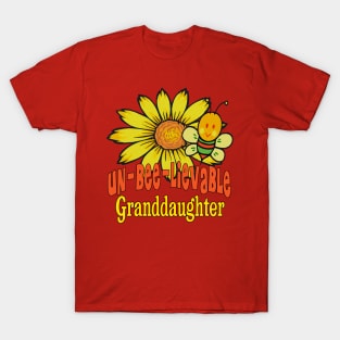 Unbelievable Granddaughter Sunflowers and Bees T-Shirt